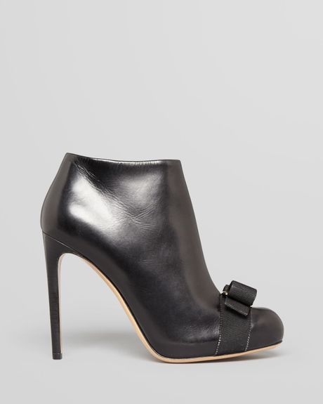 Ferragamo Platform Booties Royal Vara High Heel in Black (nero) | Lyst