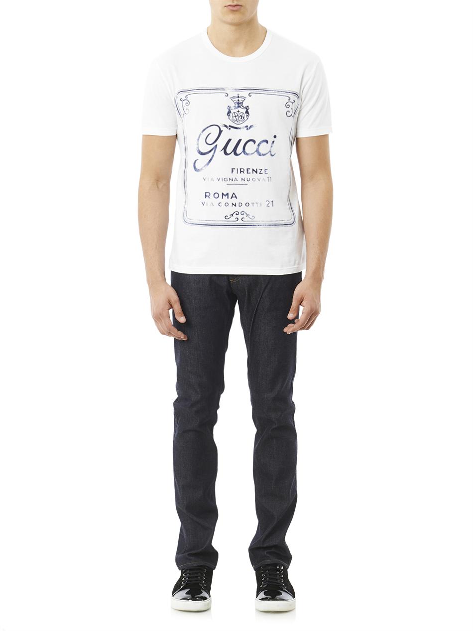 Lyst - Gucci Cartiglio Logo-print T-shirt in White for Men