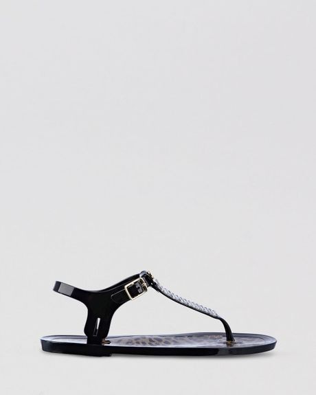 Guess Thong Sandals Nemo Rhinestone Jelly in Black | Lyst