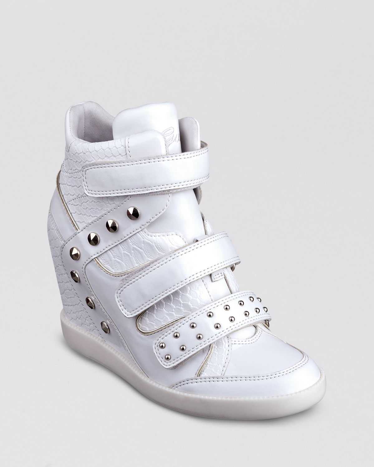 white wedge sneakers