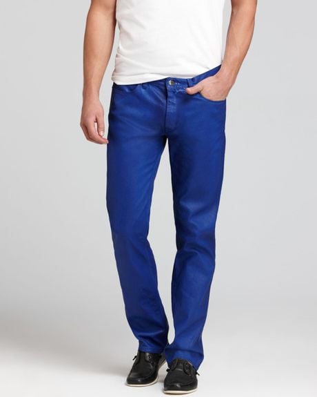 Hugo Boss 708 Waxed Slim Fit Jeans in Blue for Men | Lyst