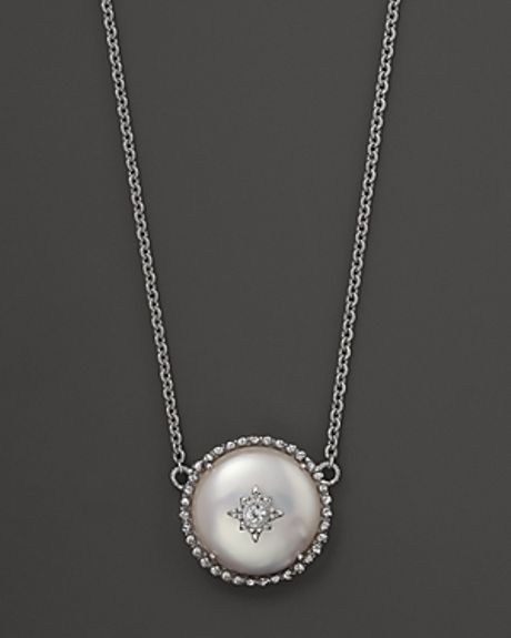 Judith Ripka Laguna Cultured Coin Pearl and White Sapphire Pendant ...