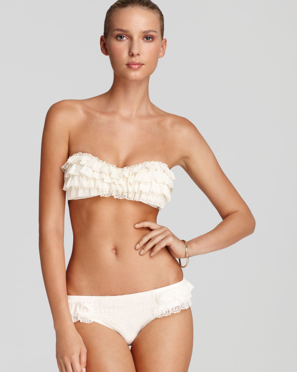 White Ruffle Bikini 59