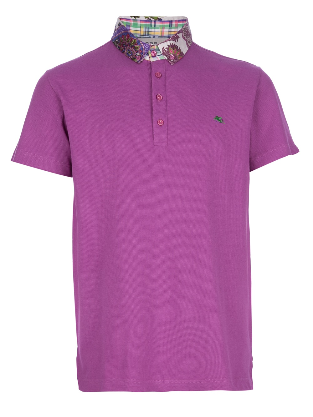 Etro Patterned Collar Polo Shirt in Purple for Men Lyst