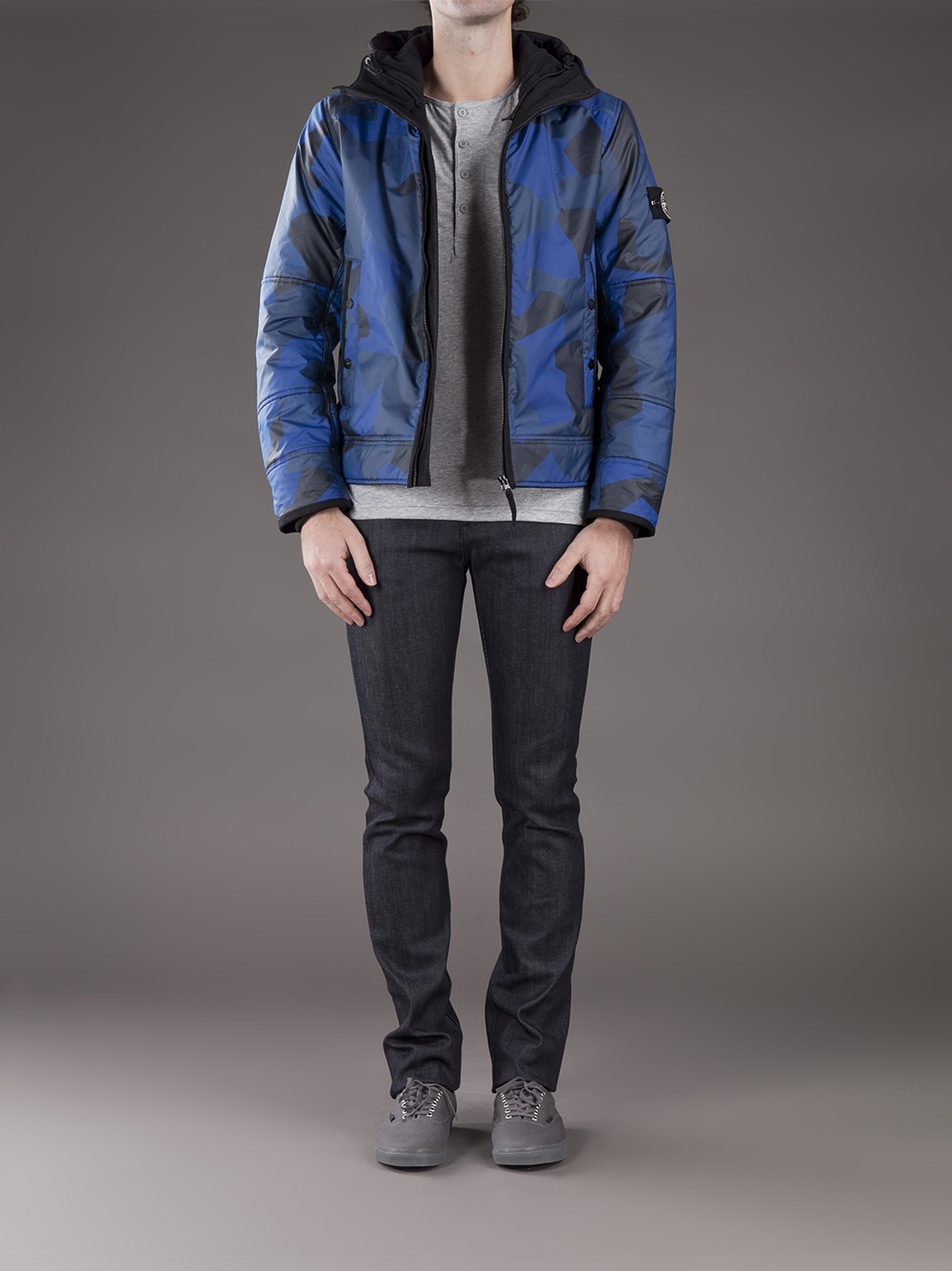 Lyst Stone Island Camo Reflective Jacket in Blue for Men