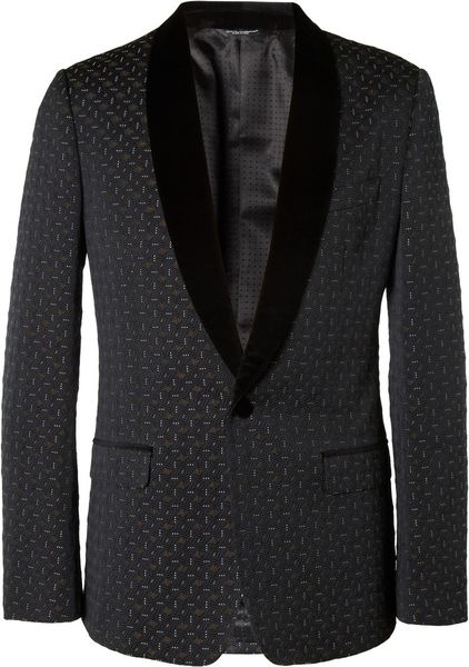 Dolce & Gabbana Martini Slimfit Jacquard Tuxedo Jacket in Black for Men ...