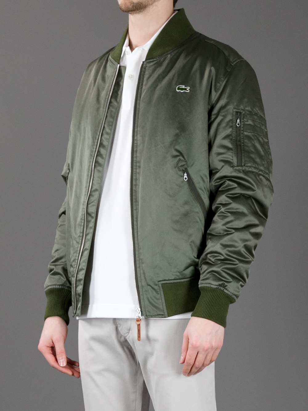 Lyst - Lacoste L!Ive Classic Bomber Jacket in Green for Men