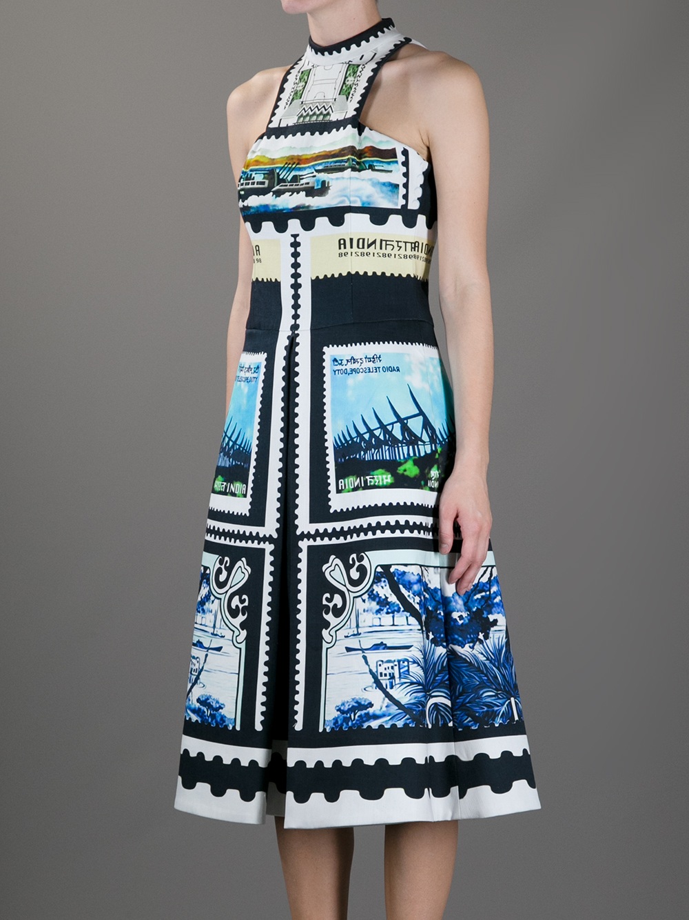 Lyst Mary Katrantzou Postage Stamp Print Dress