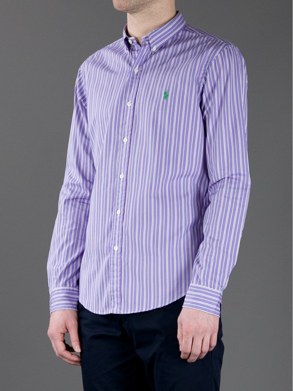 Lyst Polo Ralph Lauren Striped Shirt In Purple For Men 