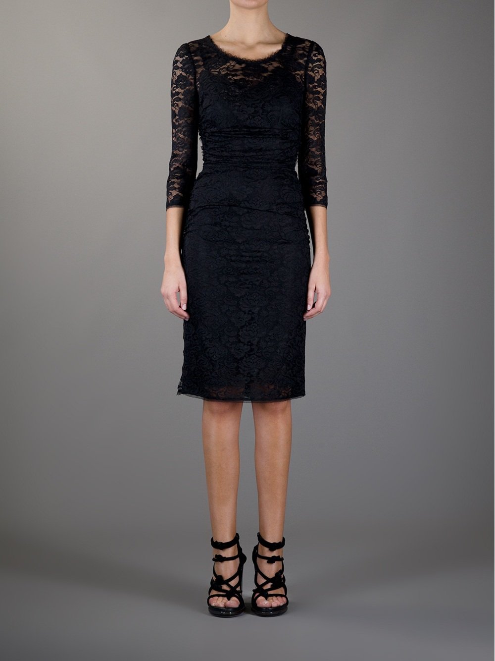 Lyst - Dolce & Gabbana Lace Dress in Black