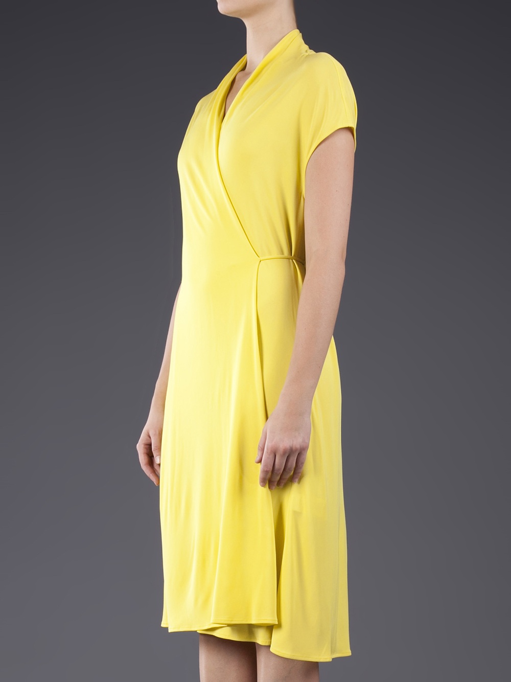 Lanvin Wrap Dress in Yellow Lyst