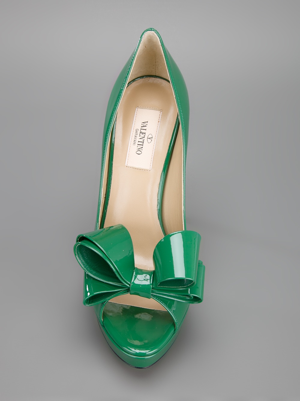 Lyst - Valentino Peep Toe Pump in Green