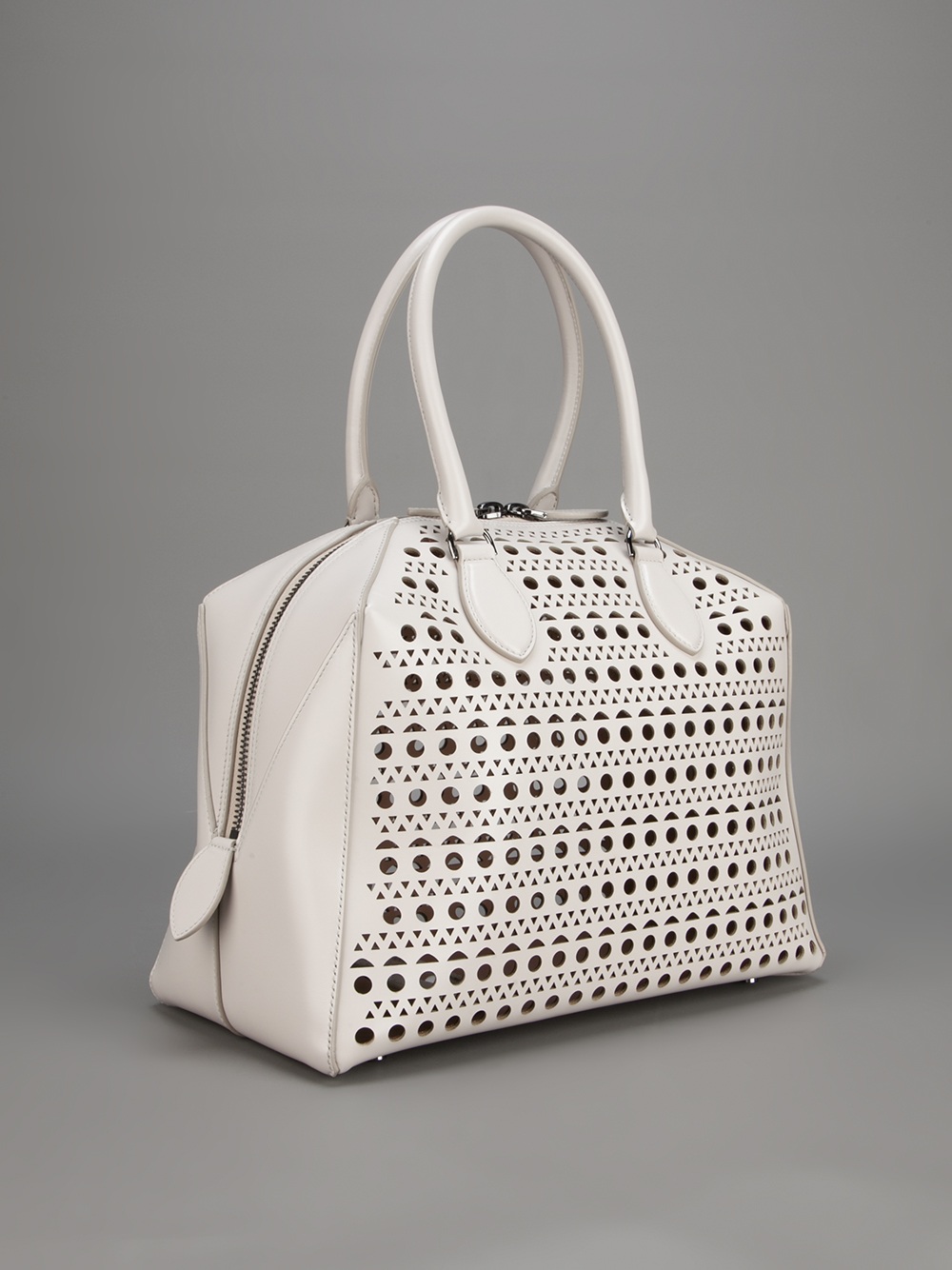 Lyst Alaïa Perforated Leather Bag In White Gallery