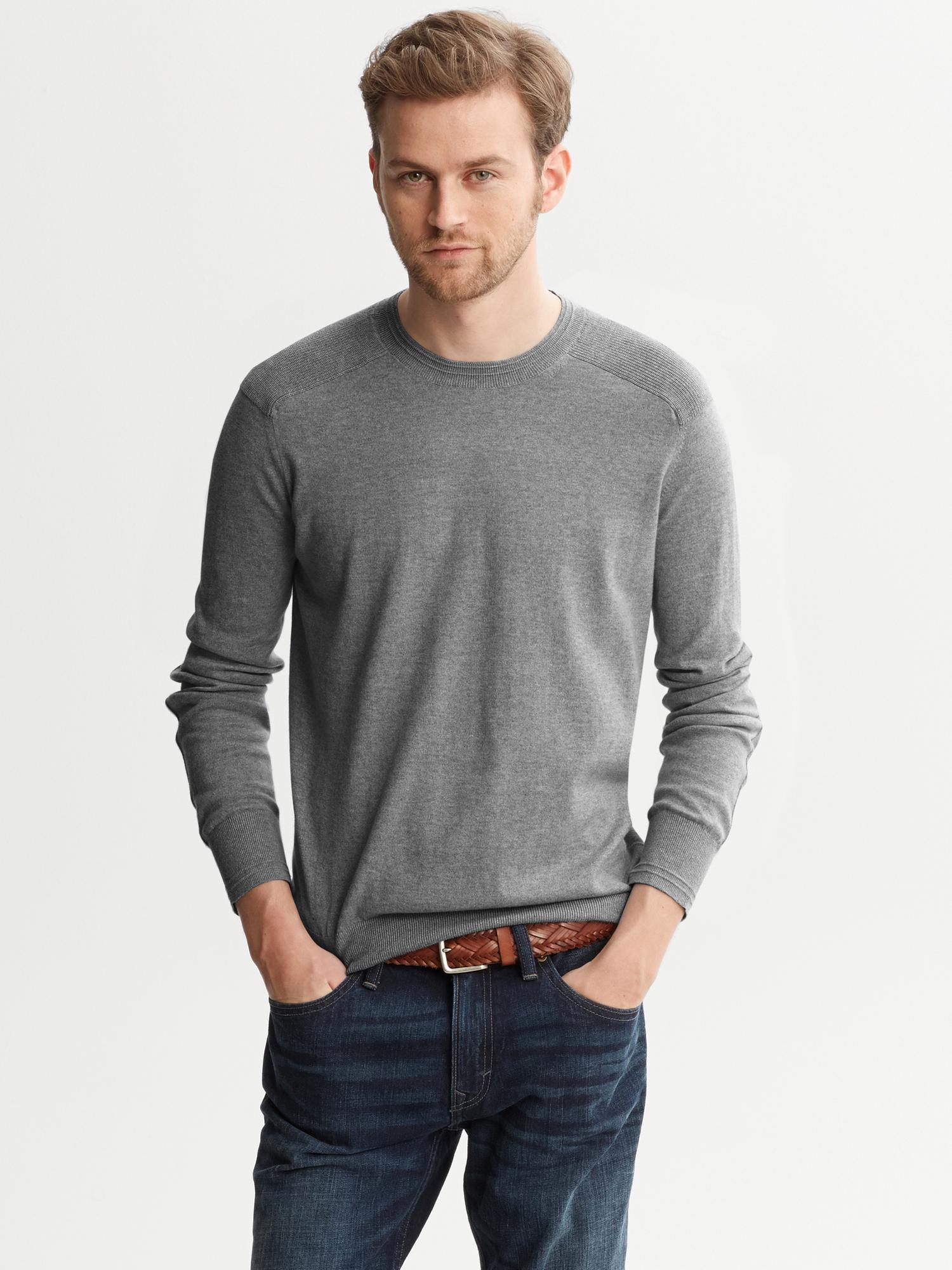 Banana Republic Heritage Shoulderpatch Sweater in Gray for Men (Grey ...