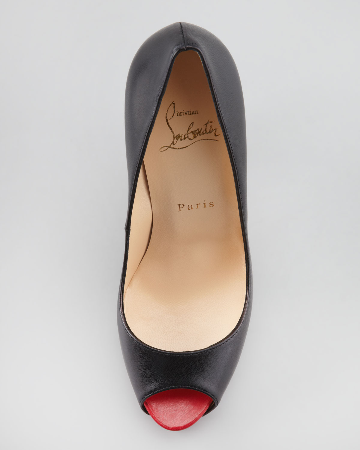 Christian louboutin Very Prive Leather Platform Red Sole Pump in ...