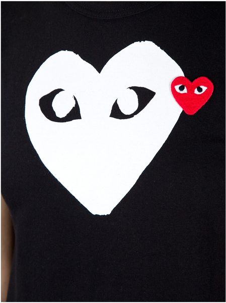 Play Comme Des Garçons Logo Print T-Shirt in Black | Lyst