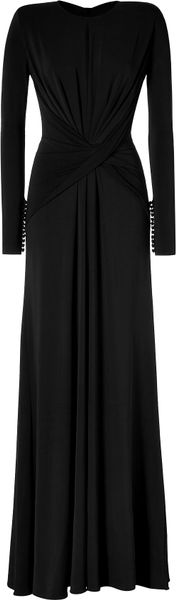 Elie Saab Draped Gown in Black in Black | Lyst