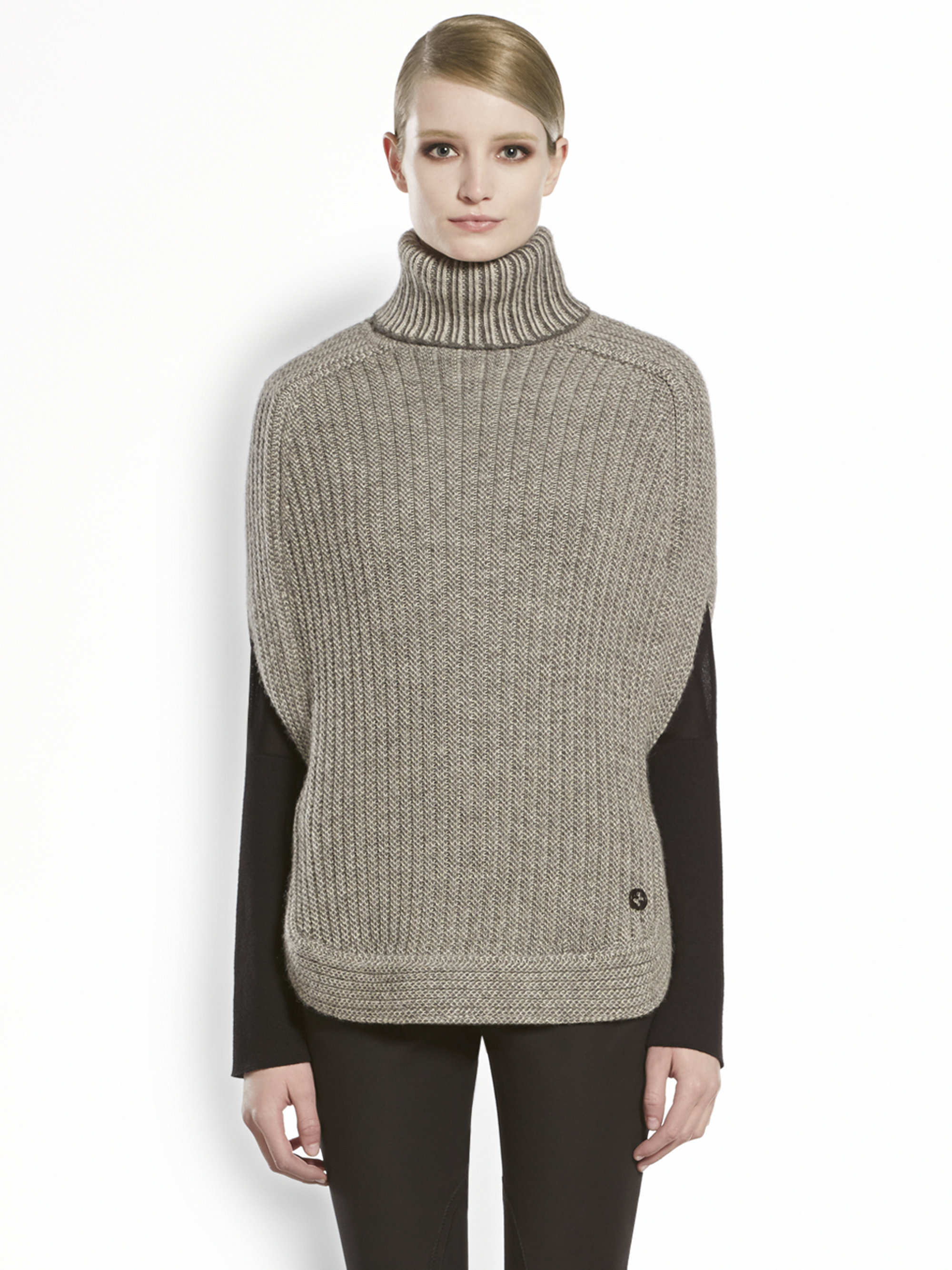 Lyst - Gucci Alpaca Merino Wool Turtleneck Poncho in Gray