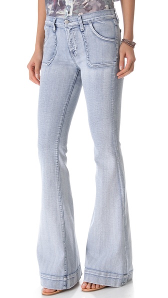 J Brand Retro Patch Pocket Flare Jeans in Blue | Lyst