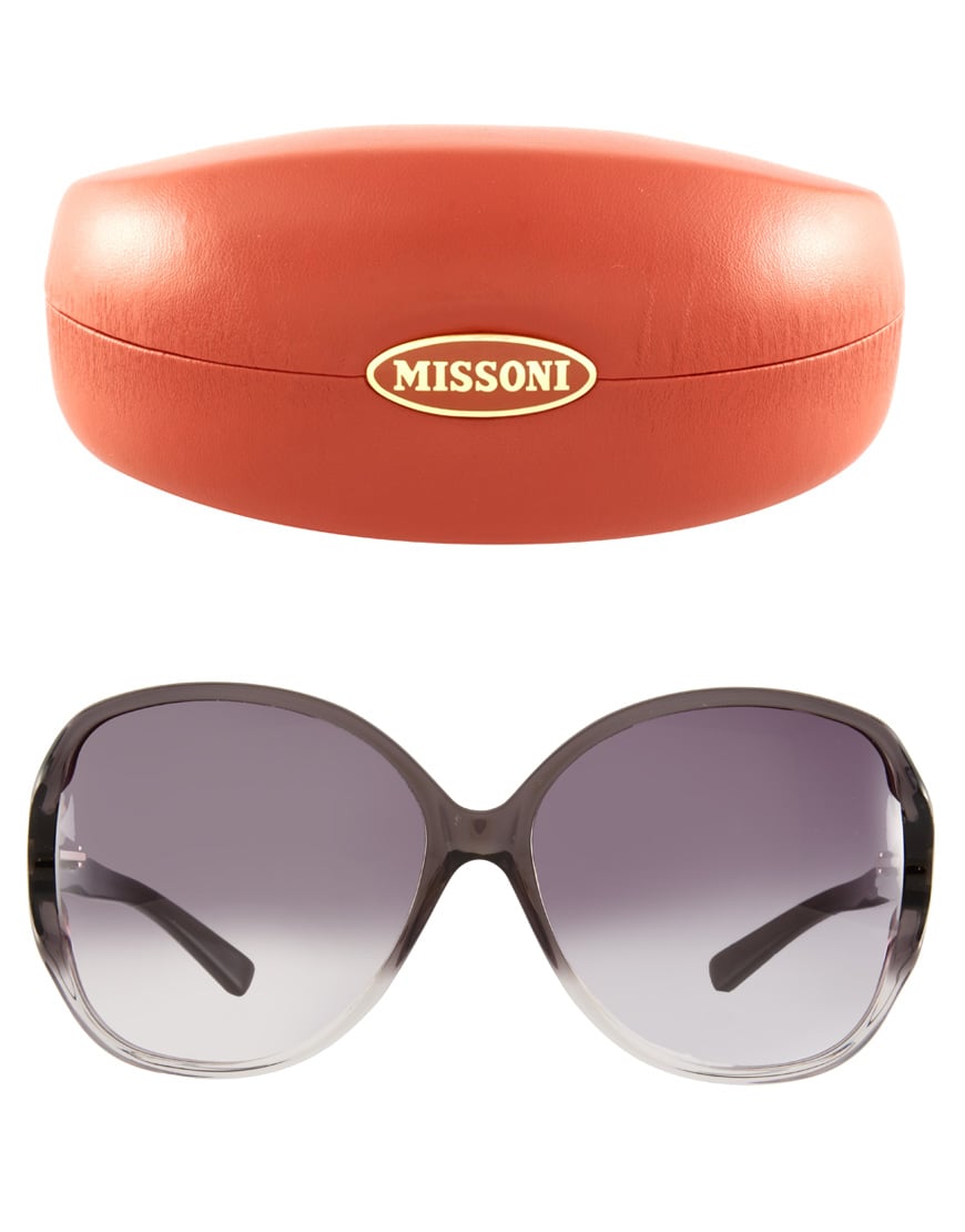Lyst M Missoni M By Missoni Large Lens Sunglasses With Stripe Arm In 