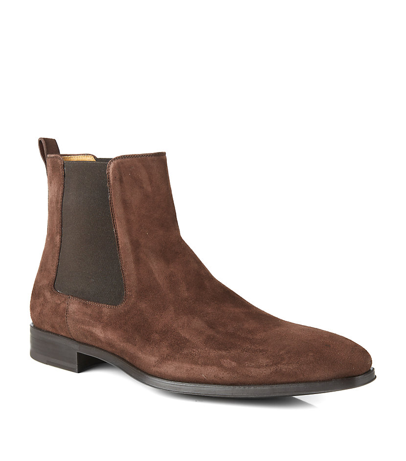 Magnanni Suede Chelsea Boot in Brown for Men | Lyst