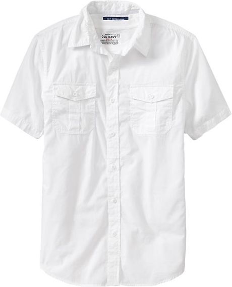 Old Navy Slim-fit Pocket Shirts in White for Men (Bright White) | Lyst