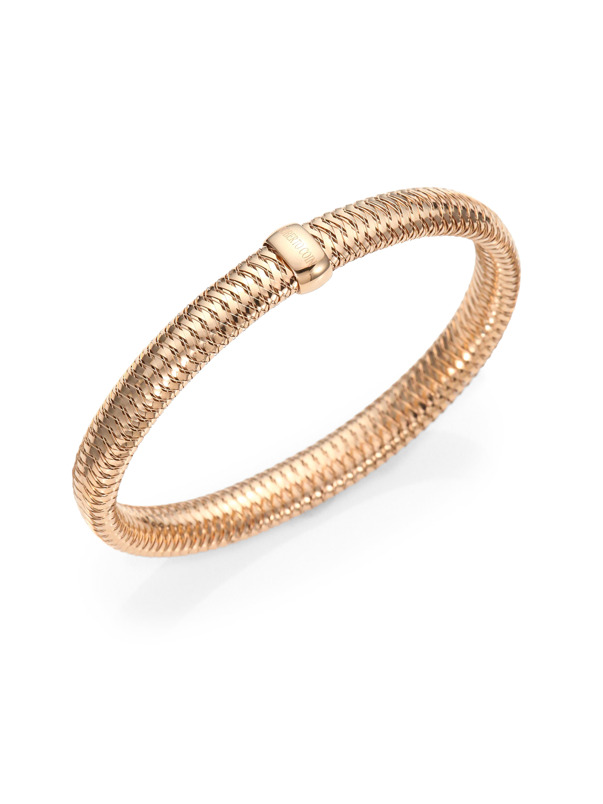 Lyst - Roberto Coin Primavera 18k Rose Gold Medium Woven Bracelet in Pink
