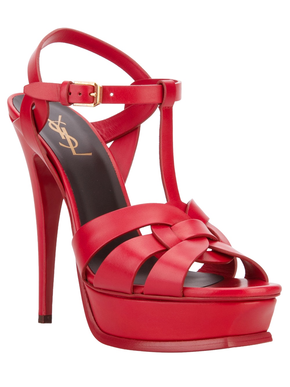 Lyst - Saint Laurent Tribute Sandal in Red