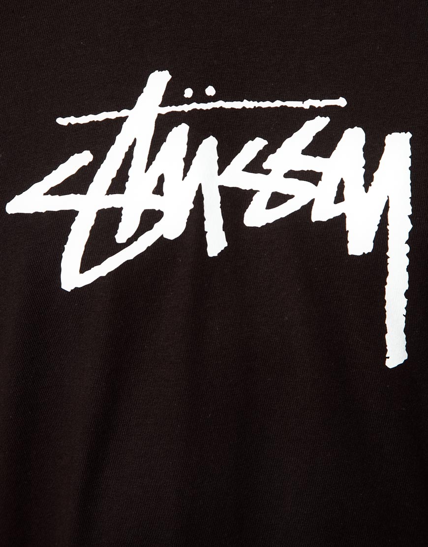 Stussy Stock Logo in Black for Men | Lyst