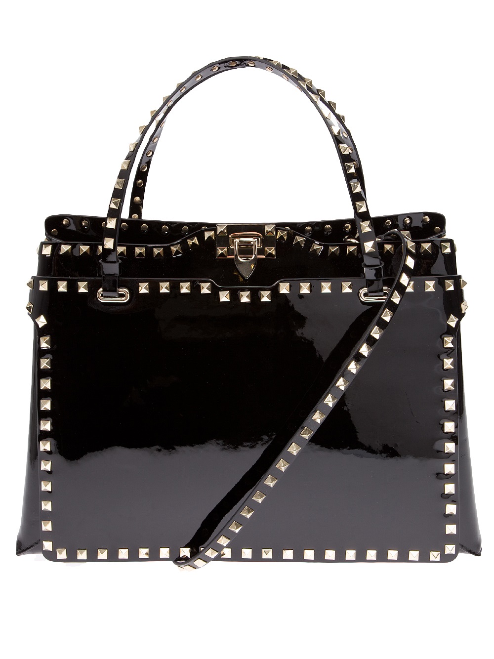 Valentino Rockstud Tote In Black Lyst