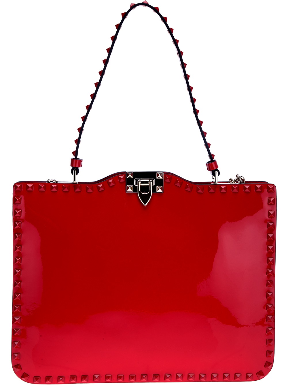 Lyst - Valentino Rockstud Shoulder Bag in Red