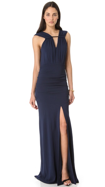 Lyst Yigal Azrouël Matte Jersey Gown In Blue Gallery