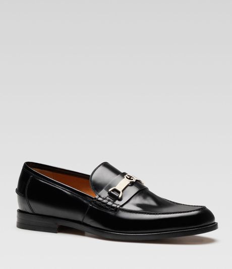 Gucci Taras Leather Interlocking G Horsebit Loafers in Black for Men | Lyst