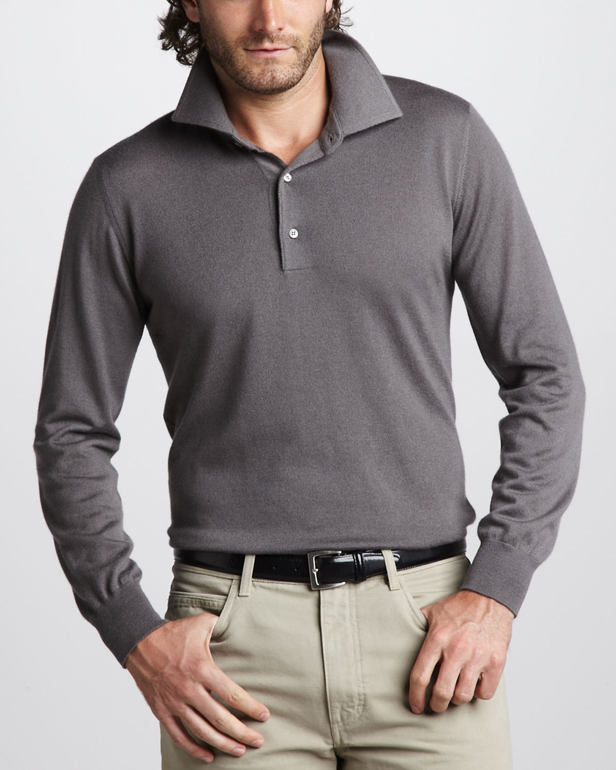 mens cashmere polo sweaters