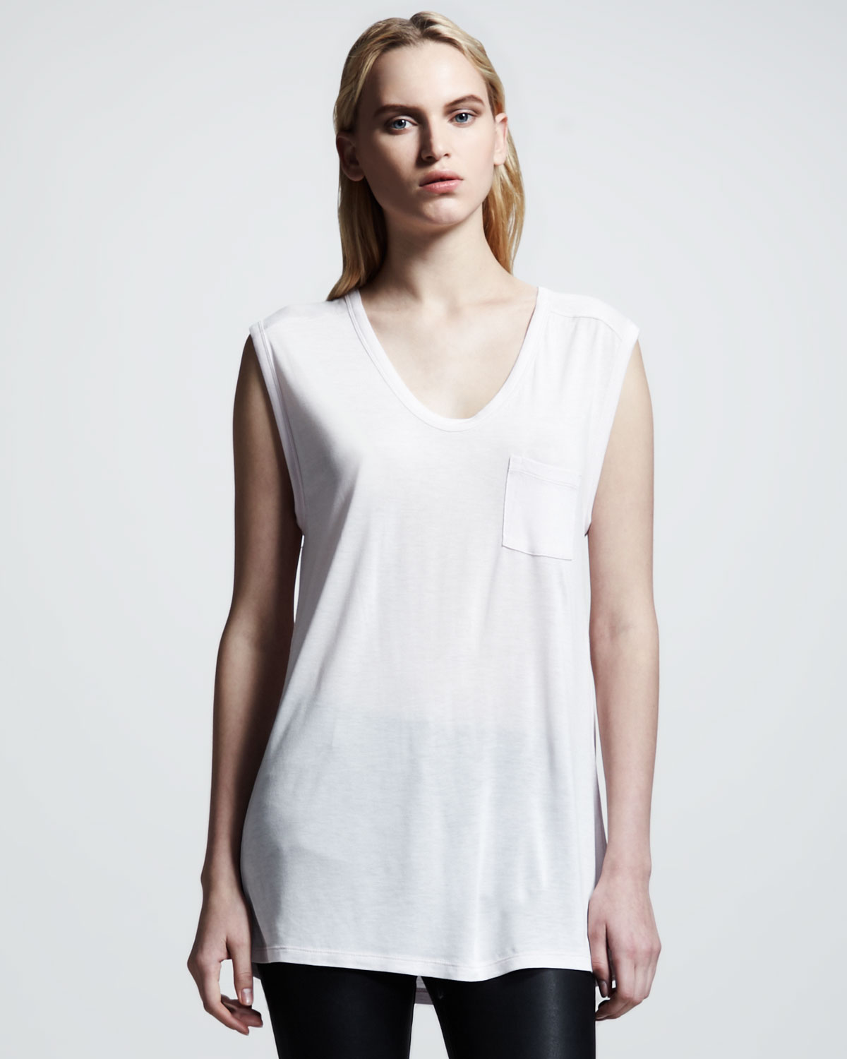 Lyst - T By Alexander Wang Womens Classic Muscle Tee Magnolia in White