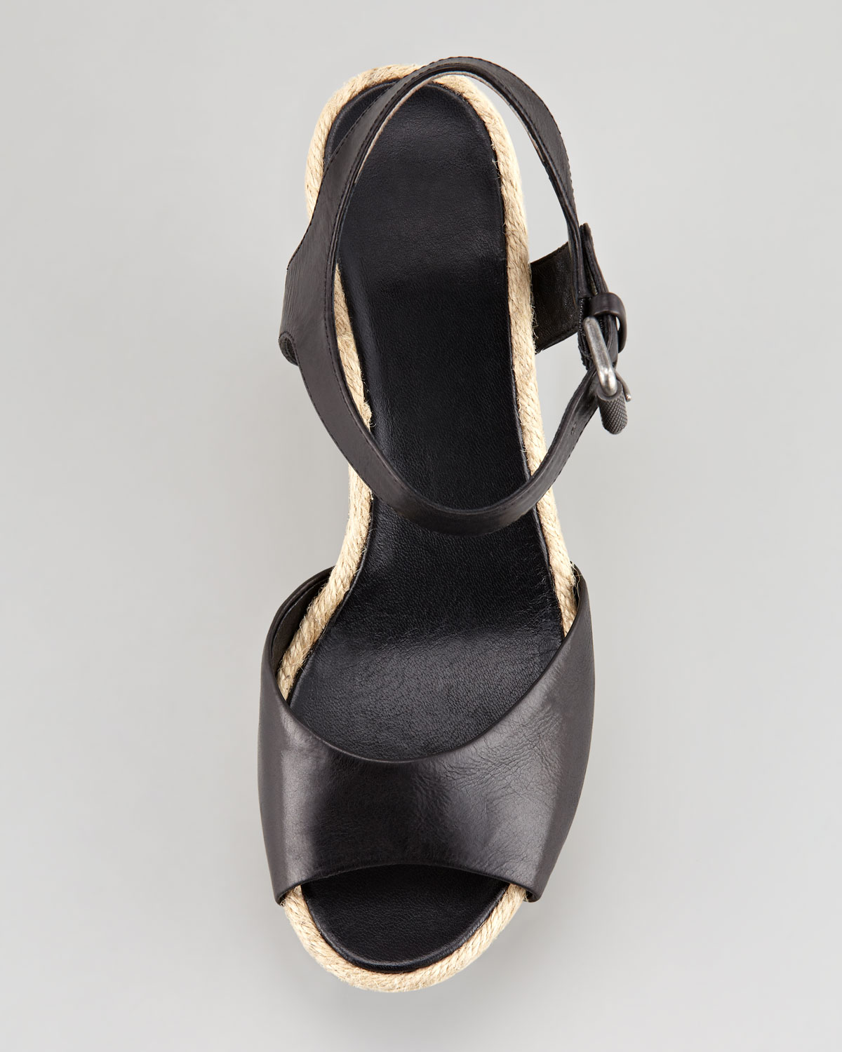 Vera wang lavender Womens Malina Basketweave Wedge Sandal Blacknatural