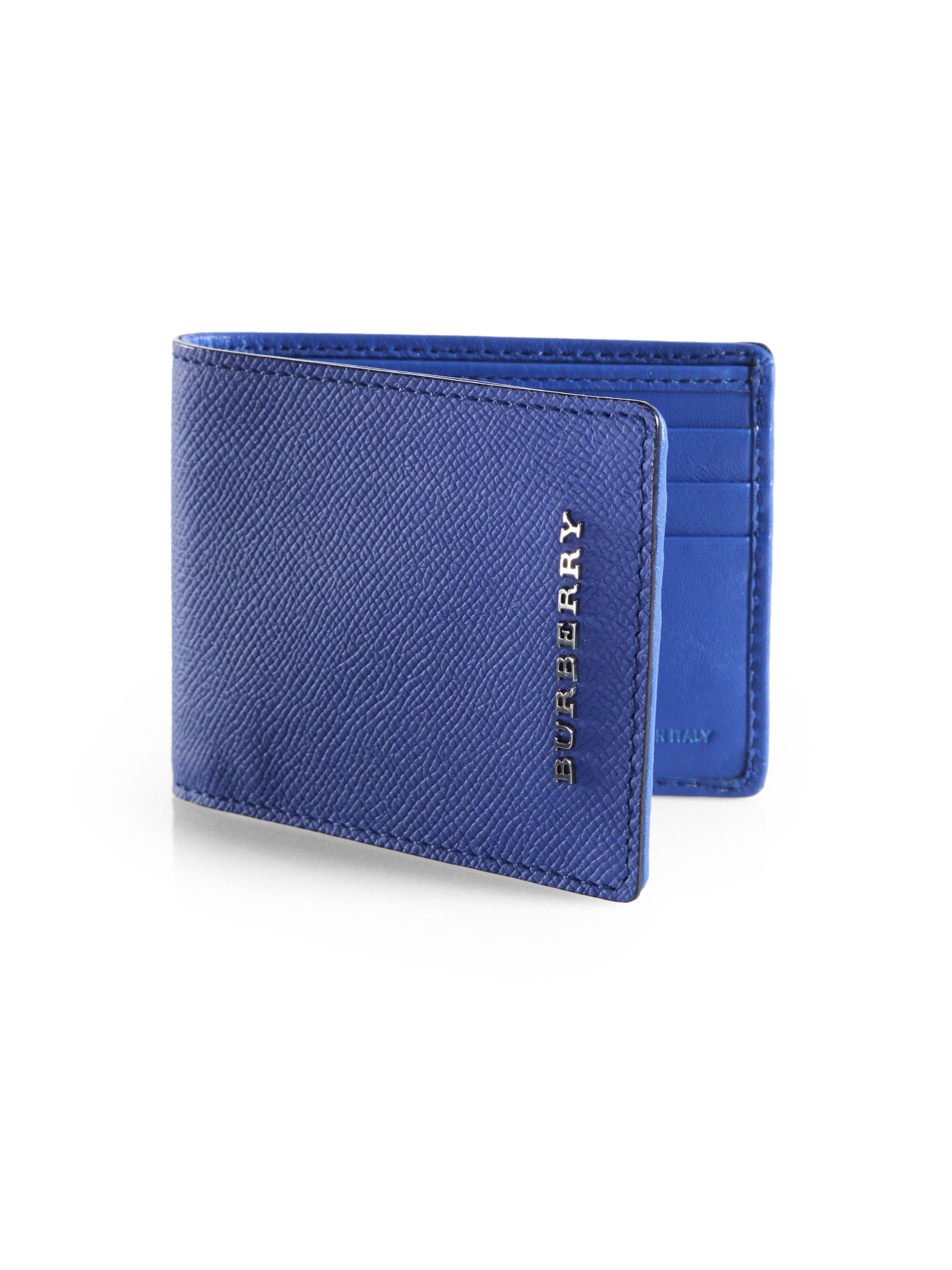 Burberry London Leather Hipfold Wallet in Blue for Men (SAPPHIRE BLUE ...