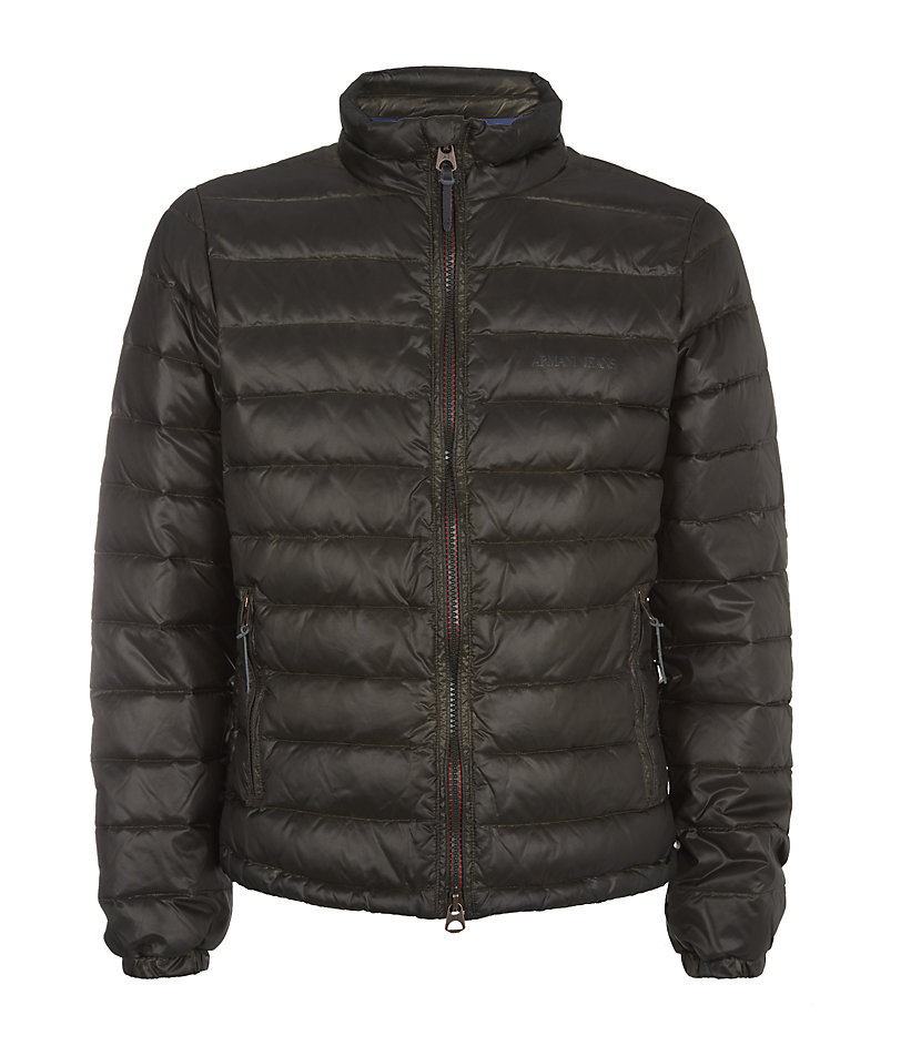 Armani Jeans Puffer Jacket in Black for Men (white) | Lyst