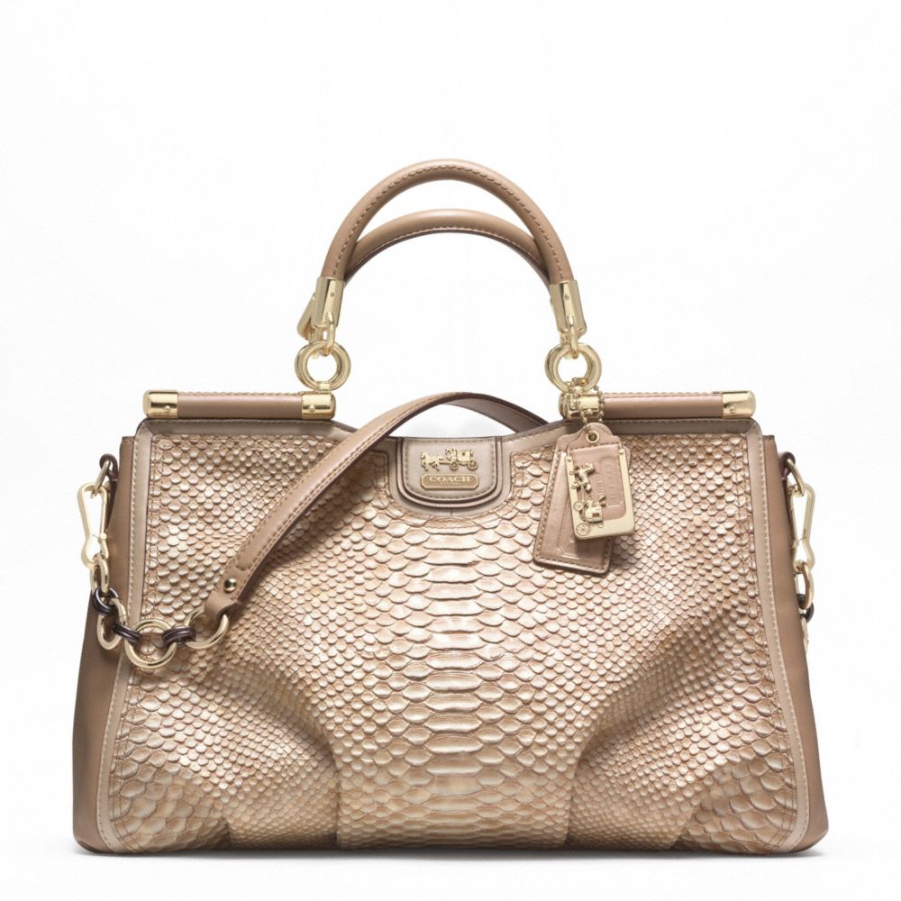 Lyst - Coach Madison Pinnacle Pearlized Python Caroline in Natural