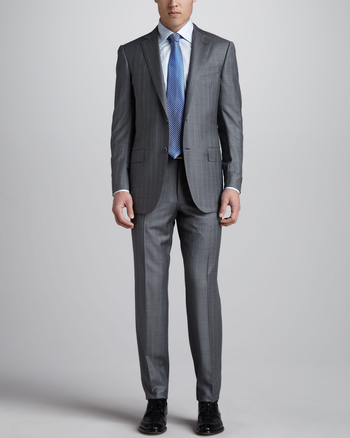 Lyst - Ermenegildo Zegna Pinstripe Suit Grayblue in Gray for Men