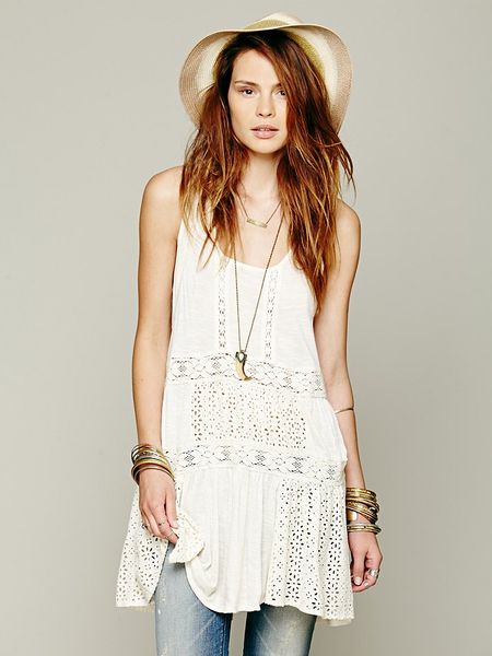 Free People Lovesick Tunic in White (Ivory) | Lyst