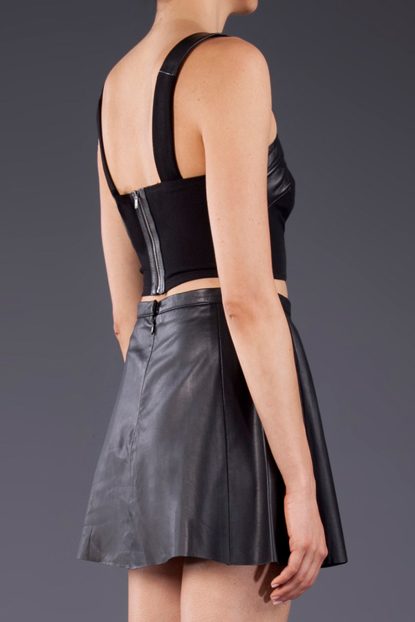 Lyst Love Leather Leather Bustier Top in Black