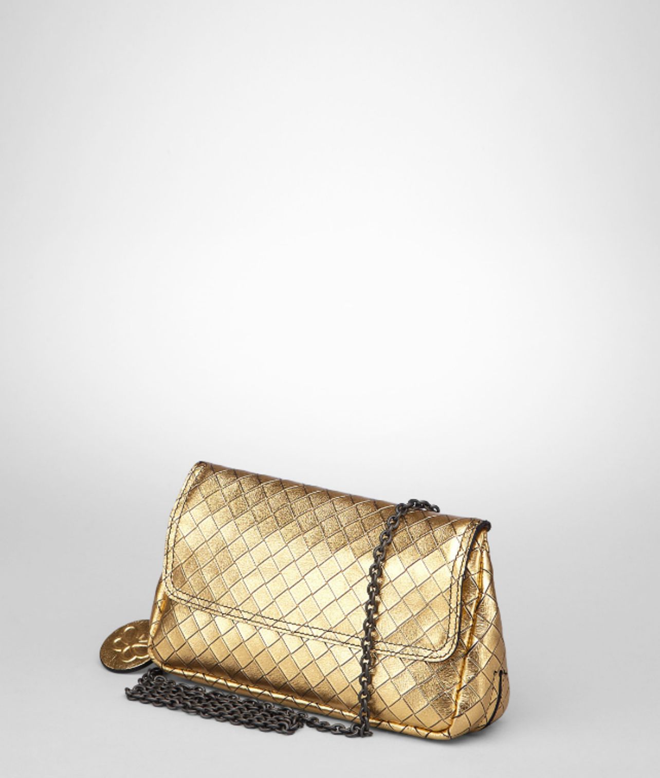 womens metallic gold intrecciomirage messenger mini bag
