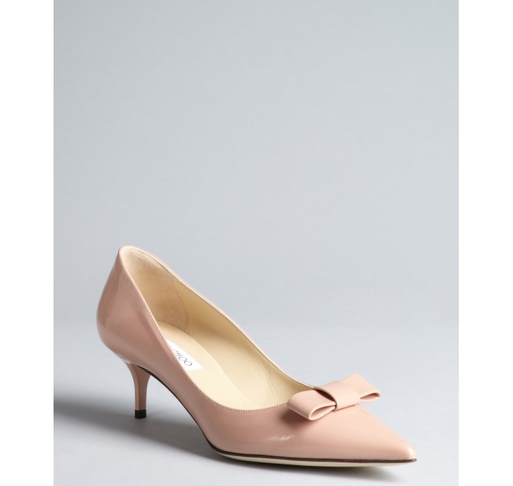 Lyst Jimmy Choo Blush Patent Leather Madeeha Kitten Heels in Natural