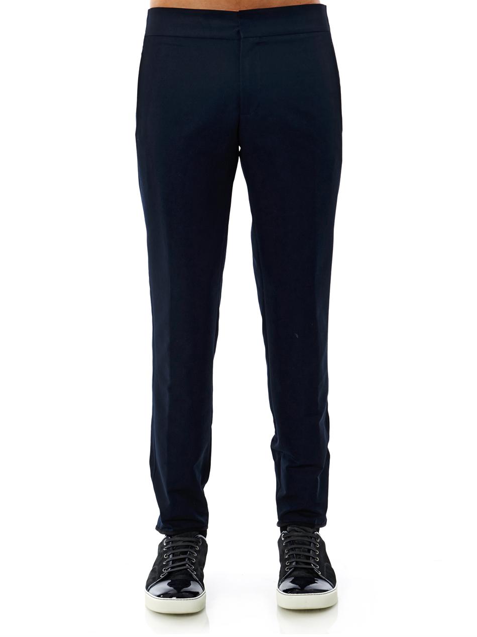 Lanvin Tailored Technical Fabric Trousers in Black for Men (navy) | Lyst
