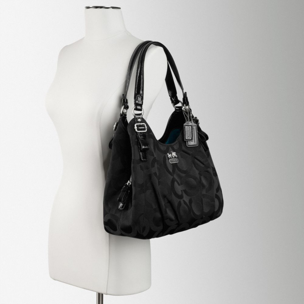 Lyst Coach Madison Op Art Sa Maggie Shoulder Bag In Black Gallery