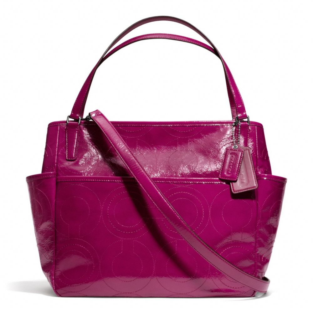 Lyst - Coach Baby Bag Tote in Stitched Patent Leather in Purple