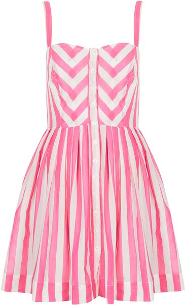 Topshop Petite Stripe Sundress in Pink | Lyst