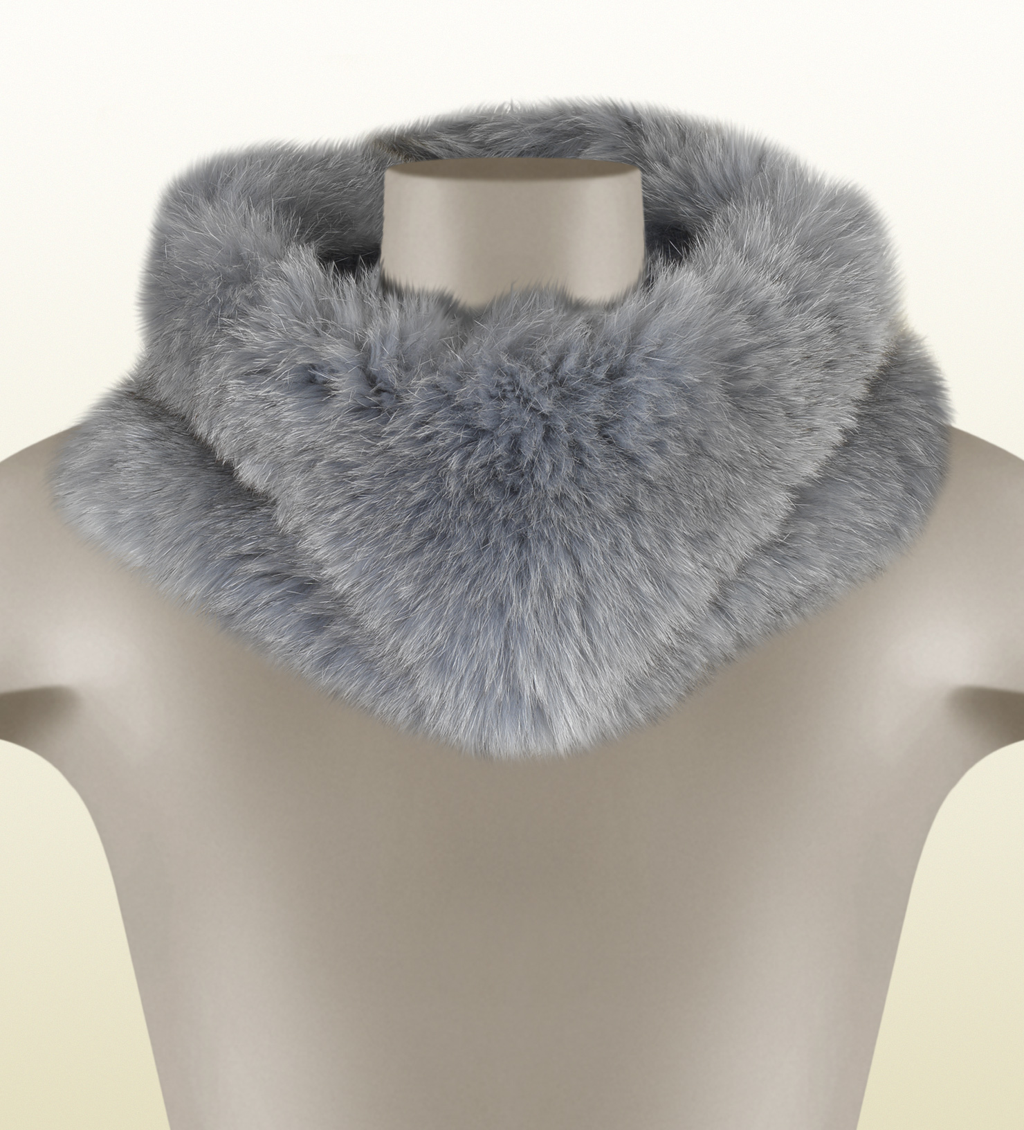 Gucci Fox Fur Ring Scarf in Gray Lyst