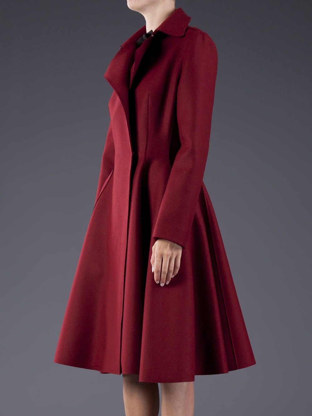 Lyst Lanvin Flare Skirt Coat in Red